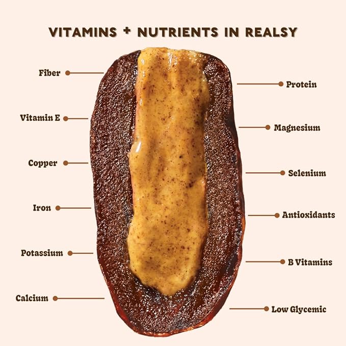 Realsy Almond Butter Filled Medjool Dates, Organic Dates with No Sugar Added, Gluten-Free, Vegan, Good Source of Fiber, Low Glycemic Index, All Natural Healthy Snack, (10 Pack)