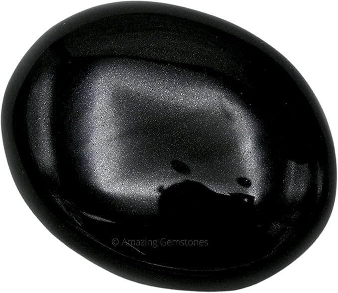 Amazing Gemstone Black Agate Crystals and Healing Stones - Large Palm Stone Crystals Piedra - Crystal for Good Luck, Balanced Positive Energy, Meditation - Unique Stocking Stuffers, Gifts for Women