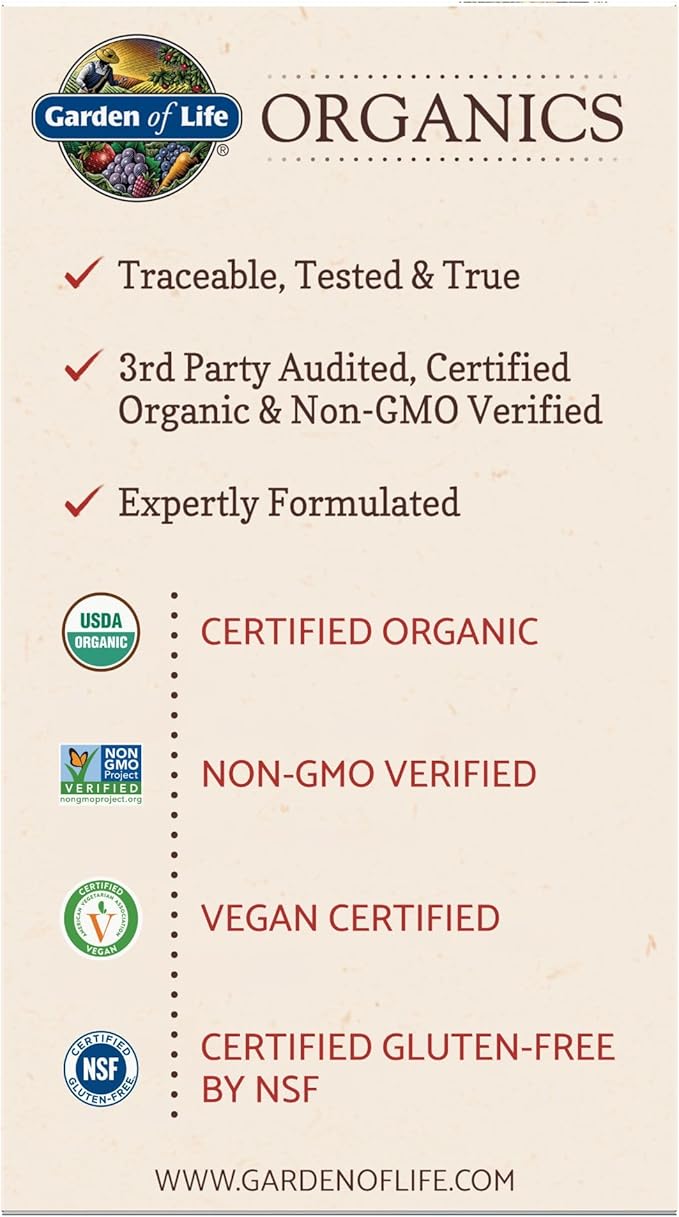 Garden of Life Organic Ashwagandha Supplement with Probiotics & Ginger - Stress, Mood & Energy Support, Vegan, Gluten Free, Non GMO, 2 Month Supply, 60 Tablets