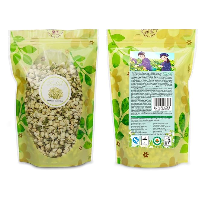TooGet Fragrant Natural Pure Jasmine Buds Dried Jasmine Flowers Wholesale, Herbal Tea - 4 OZ