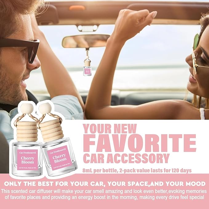 Car Air Freshener Hanging 2 Pack, Air Freshener Diffuser for Cars, Air Fresheners Diffuser oil For Car,Car Air Freshener For Women