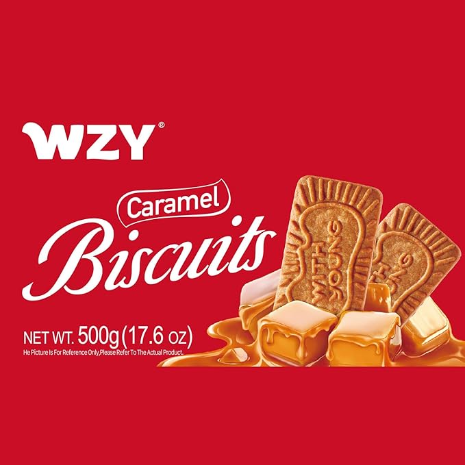 WZY Gourmet Caramelized Biscuit Cookies Vegan Non-GMO Project Verified 17.6 OZ (500g) Perfect Crunch for Coffee Tea Snacking & Desserts Crunchy Buttery & Delicious (17.6 OZ (500g))