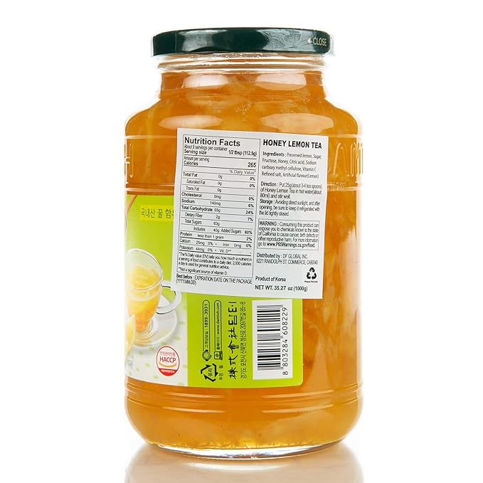 Damtuh Honey Lemon Tea 2.2lb (35.3 fl oz) – Traditional Korean Preserved Lemon with Honey, Refreshing Citrus Herbal Tea, Fruit Marmalade Preserve