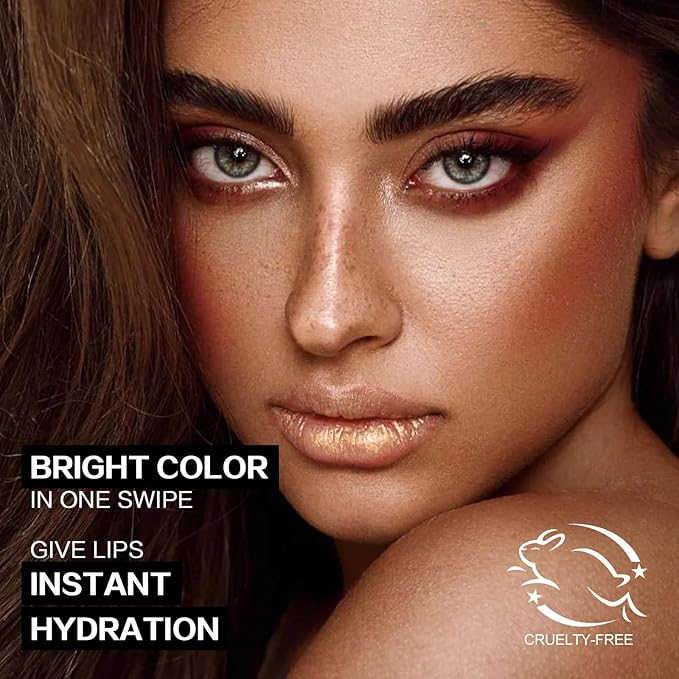 FOCALLURE Glisten Opal Shine Lipstick, High Impact Lip Color, Moisturizing Tinted Lip Balm, Lightweight & Hydrating Formula for Lip Care, SOUR SUGAR