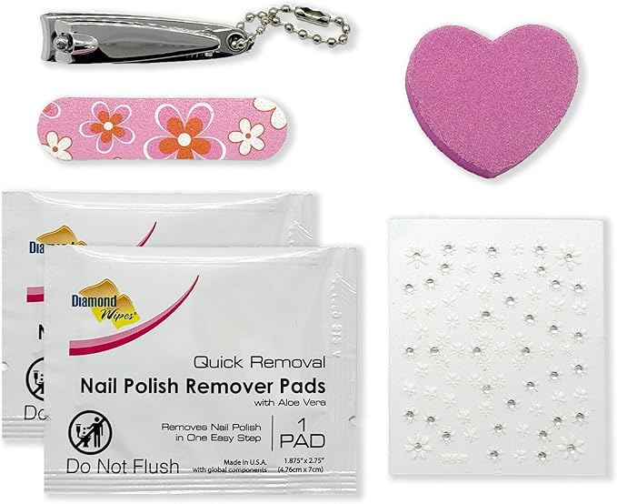 Bonks GoGo Kit - Nail Care Kit for Women and Teens - Portable Manicure Set with Mini Nail Files, Nail Clippers, Buffer, and Remover - Compact & Stylish Travel Essential