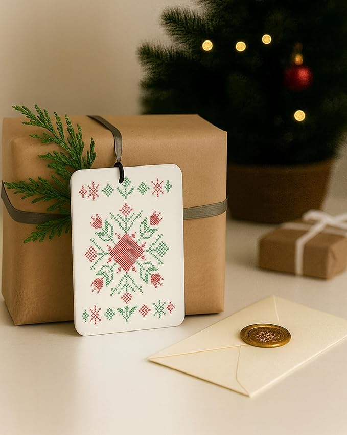 Vintage Christmas Berry Car Air Freshener 4 Pcs, Retro Christmas Snowflake Gingerbread Xmas Tree Hanging Air Freshener for Cars Closet Drawer Books, Xmas Car Accessories Mirror Decor for Women