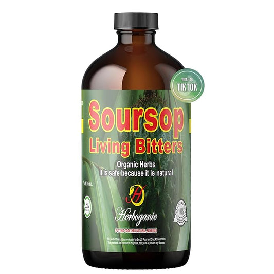Herboganic Soursop Living Bitters for overall Health and wellness | Pack of 1 | 16 Oz