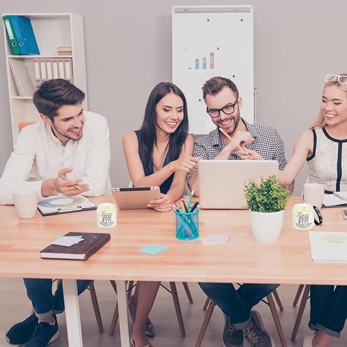 Fumete 10 Pcs Jars Scented Soy Candles 3.5 oz May You Be Proud of The Difference Candles Team Thank You Gifts for Employee Appreciation Gifts Coworker Vet Tech Nurse Teachers(White,Team)