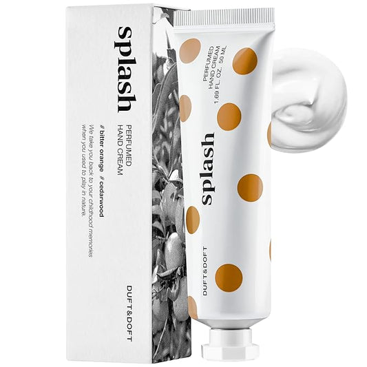 DUFT&DOFT Hand Cream for Dry Cracked Hands – Grapefruit, Blackcurrant, and Peach Scented Lotion - Moisturize Dry Skin and Repair Damaged Skin – Splash Perfumed Hand Cream, 1.69oz.