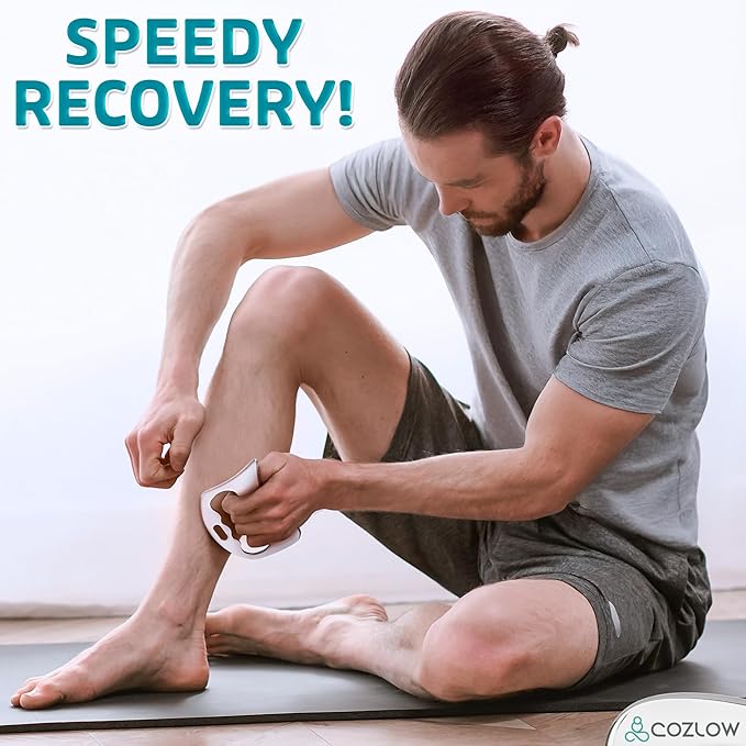 COZLOW 2-in-1 Stainless Steel Muscle Scraper Tool Set for IASTM Therapy - Skin Scraping Massage Tools for Soft Tissue Mobilization - Deep Tissue Gua Sha for Arms, Legs & Back