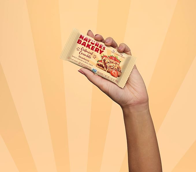 Nature's Bakery Oatmeal Crumble Bars, Strawberry, 6-6 Count Boxes (36 Bars), Vegan Snacks, Non-GMO