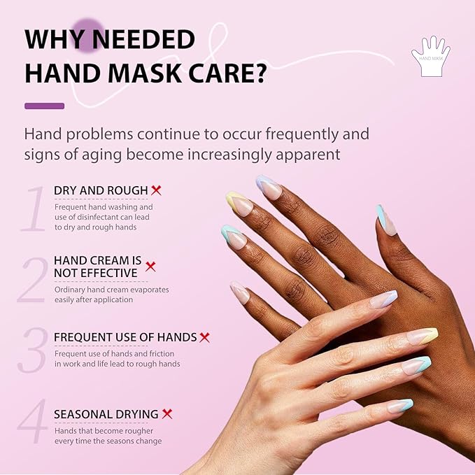 Hydrating Hand Foot Masks Set,5 Pack Glove Mask for Dry Hand,Exofliating 5 Pack Socks Maskfor Peeling Away Dead Skin Calluses（Lavender）