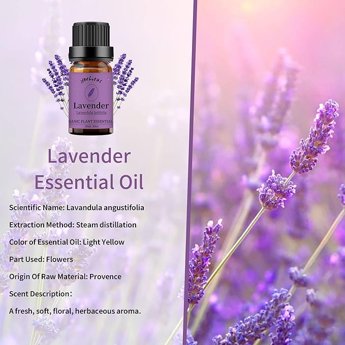 yethious Jasmine Lavender Essential Oil Set Organic Pure for Jasmine Essential Oil for Diffuser & Aromatherapy Lavender Oil Set