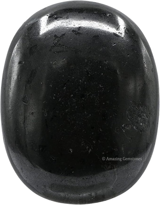 Black Tourmaline Crystals and Healing Stones - Large Palm Stone Crystals Piedra - Crystal for Good Luck, Positive Energy, Meditation - Unique Stocking Stuffers and Birthday Gifts for Women, Men