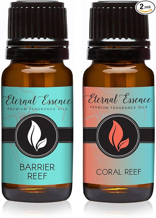 Eternal Essence Oils 2 Pack 10ml Premium Fragrance Oil - Coral Reef & Barrier Reef - for Candle, Soap Making, Aromatherapy, Diffusers, Home Care, & Humidifiers