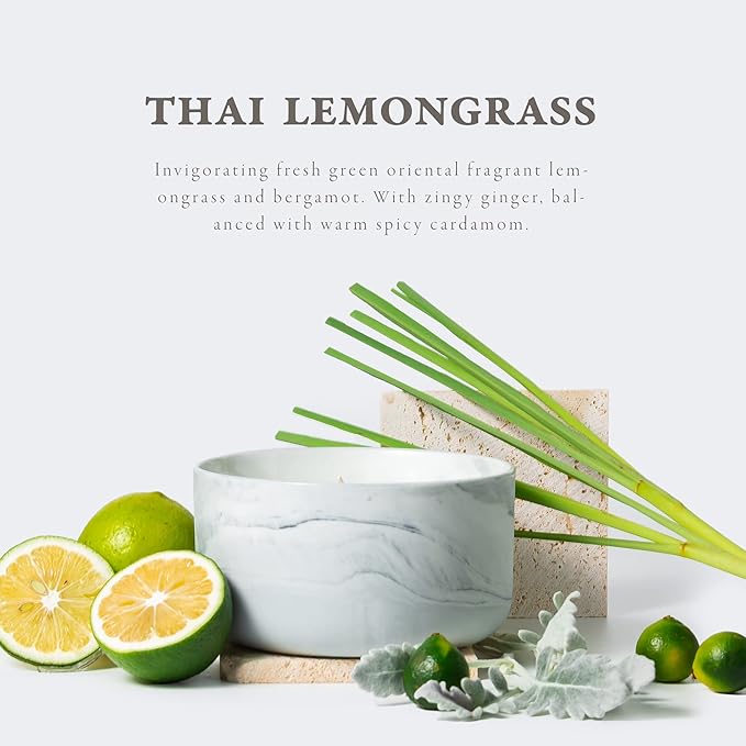 Hidden Label Scented Soy Candles, Large Candle 3 Wicks 14.8oz Thai Lemongrass Ceramic Jar Lava Collection, Gorgeous Gifts for Birthday Thanksgiving Christmas