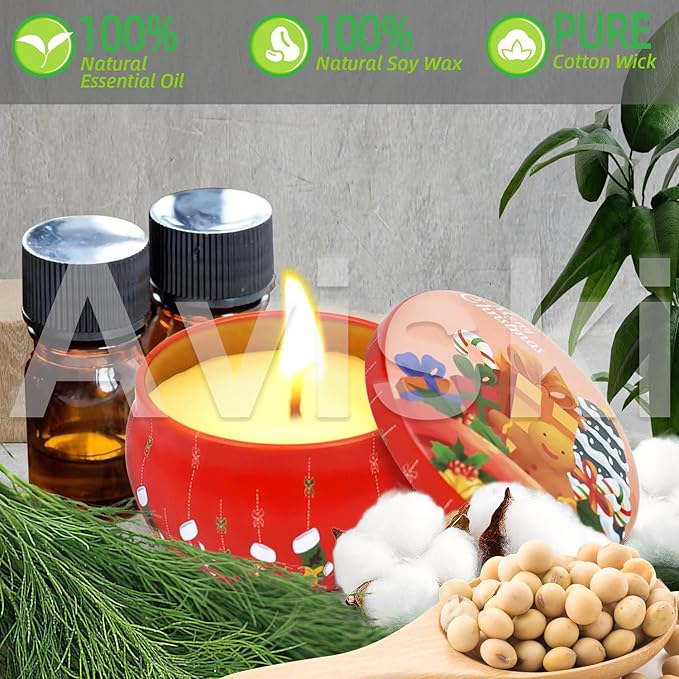 12 PCS Christmas Scented Candles, 2.5OZ Jar Candles, 12 Christmas Fragrances Candle Set for Women, Mom, Grandma, Godmother, Coworker, Teacher