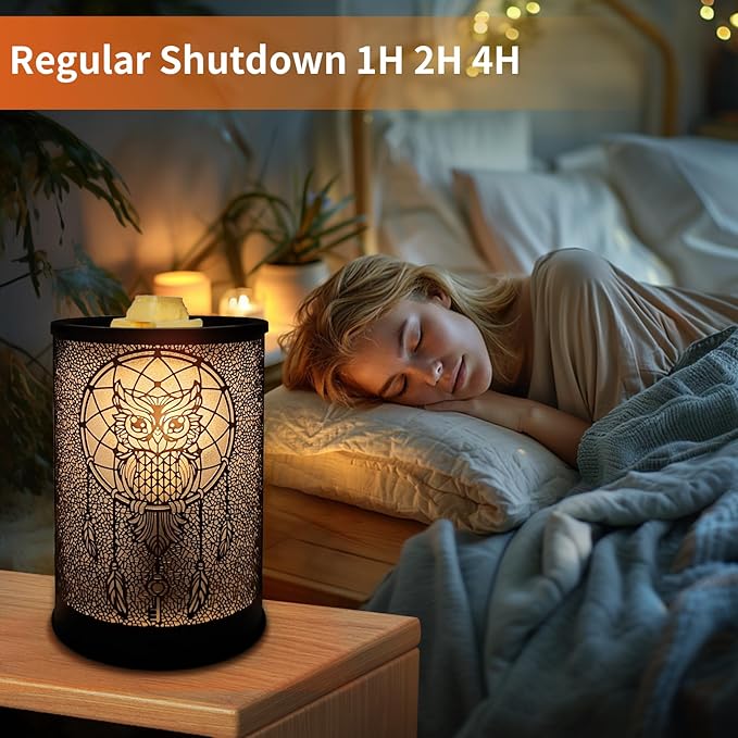 LIFFY Wax Melt Warmer for Scented Wax, Owl Scented Melter, Candle Burner, Fragrance Warmer LED Light, Smokeless Melting, Aromatherapy Essential Oil Diffuser & Night Light