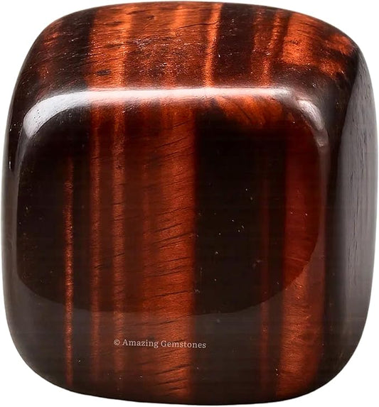 Amazing Gemstone Red Tiger Eye Crystals and Healing Stones Tumbled - 1 oz Red Tiger Eye Stone, Natural Healing Stones for Energy Balance, Stress Relief - Premium Polished Gems Rocks for Meditation