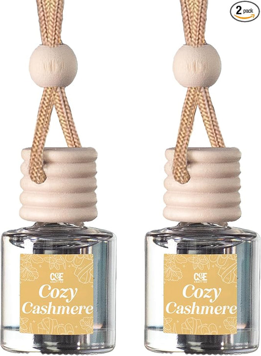 CANDECraftCo Car Air Hanging Fragrance Oil, Car Auto Freshener for Essential Oils, Scents Fragrance Aromatherapy Automobile Diffuser, Long Lasting (Cozy Cashmere)