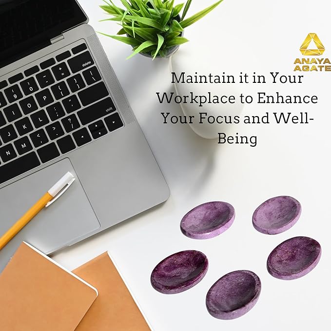 Stichtite Worry Stones – Crystal Thumb Worry Stone for Anguish, Stress – Relaxing and Soothing Balance Stones for Meditation, Stress Relief – Healing Stones and Crystals for Men and Women