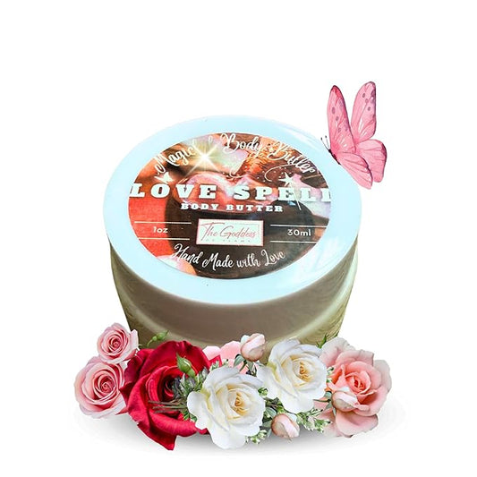Love Spell Body Butter – Sensual Natural Moisturizer with Shea Butter, Vitamin E & Sunflower Oil | Aromatherapy Skincare for Soft, Radiant Skin, Self-Love & Attract Love Rituals