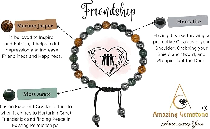 Natural Healing Crystal Bracelet for Women - Mens Bracelet Energy Balancing Gemstones Set - Adjustable Stone Bead Bracelet for Men and Women - Chakra Crystal Therapy Accessory, Meditation