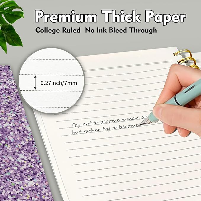 Cute Spiral Notebook, Journal for Women, Hardcover Spiral Journal, 5.5 x 8.3 Inches, 120 Pages,100gsm Paper, for Gifts Nurse Teacher Women Office Supplies(Purple)