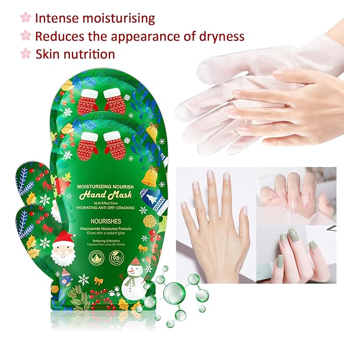 Hand Masks Moisturizing Gloves,6 Pairs Hydrating Hand Peel Masks Gift Set for Dry Cracked Hands Care,Long-lasting and Non-greasy Hand Moisturizer Gloves for Women O