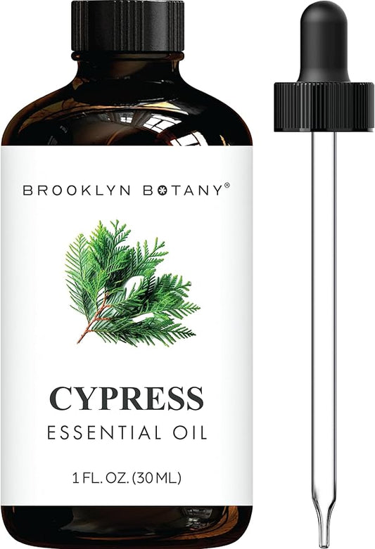 Brooklyn Botany Cypress Essential Oil - 100% Pure and Natural - Premium Grade Oil with Dropper - for Aromatherapy and Diffuser - 1 Fl Oz