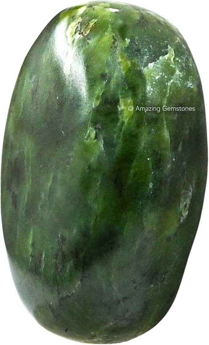 Amazing Gemstone Nephrite Green Jade Crystals and Healing Stones - Large Palm Stone Crystals Piedra - Crystal for Good Luck, Positive Energy, Meditation - Unique Stocking Stuffers, Gifts for Women