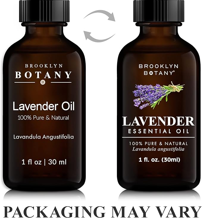 Brooklyn Botany Lavender Essential Oil - 100% Pure and Natural - Premium Grade Oil with Dropper - for Aromatherapy and Diffuser - 1 Fl Oz