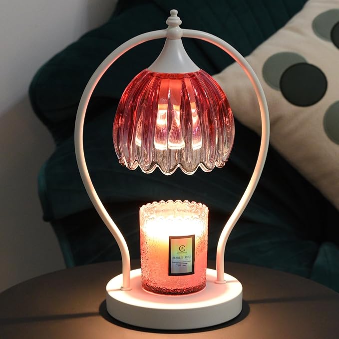 Candle Warmer Lamp with Timer: Dimmable Scented Candle Warmer Aromatherapy Lamp for Home Decor, Ideal Housewarming Birthday Wax Warmer Light Gift, Includes 2 Bulbs