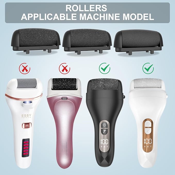 Callus Removers 8 Pack Replacement Rollers Heads for Electric Feet File Pedicure Tools, Pedicure Kit Refill Rollers 3 Extra Coarse, 3 Regular Coarse, 2 Fine Coarse Refill Rollers