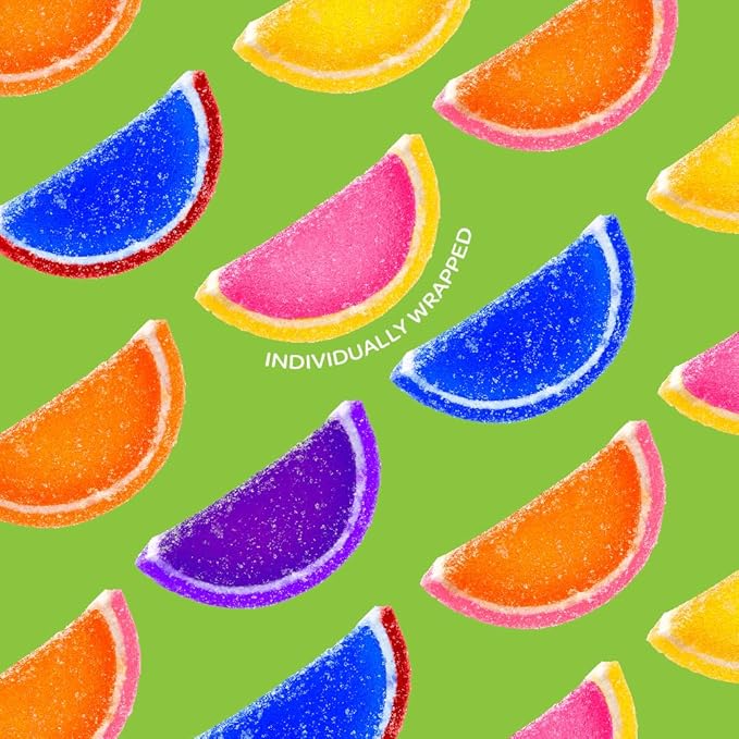 Fruit Slices - 2 Pound Bulk Pack (About 60 Count) - Jelly Candy - Assorted Flavors - Individually Wrapped Treats