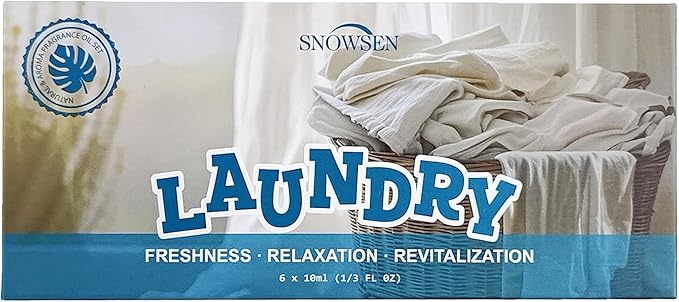 Laundry Fragrance Oils Set, SNOWSEN Clean Essential Oils for Diffuser, Wool Dryer Balls, Cotton Clean, Chamomile Bliss, Fresh Citrus, Lavender Field,Peppermint Burst, Lemon Zest, Freshie Scented Oil