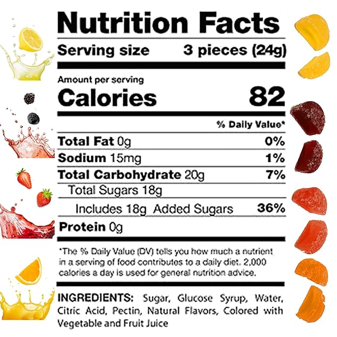 Bonelle Italian Fruit Jelly Candy - 1 Pound Bulk Bag (Approx 60 Pieces), Italian Candy, Jelly Candies Gluten Free & Vegan Individually Wrapped Treats