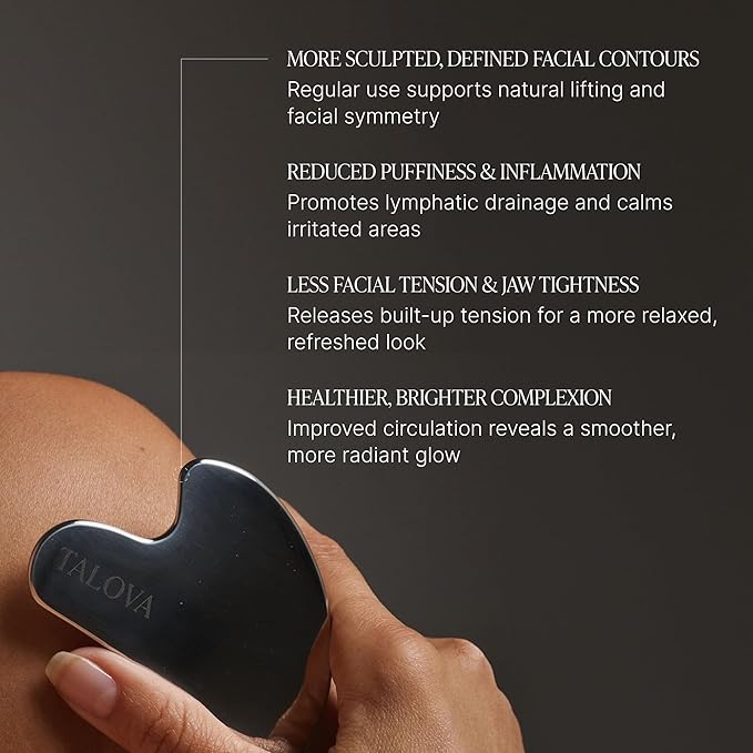 304-Grade Stainless Steel Gua Sha Facial Tool, Easing Facial Tension, Massage and Sculpting Tool for Face and Body, Encourage Lymphatic Drainage, Jawline Sculptor, Skin Care Gift