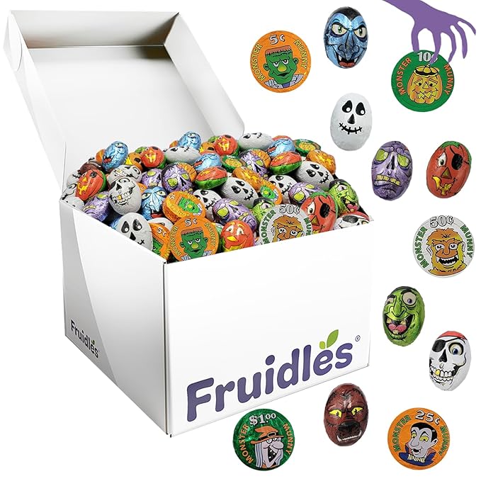 Fruidles Halloween Tricky Treat Master Bag, Trick-Or-Treat Party Bag Fillers, Individually Wrapped in Multi-color Design Foils, Kosher Certified (15 Pounds (Bulk))