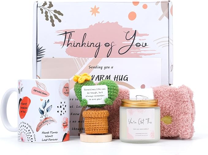 Get-Well Soon Gift Baskets for Women - Care Packge After Surgery Recovery - Self Care Gifts Thinking of You Gifts Feel Better Gift for Sick Friends