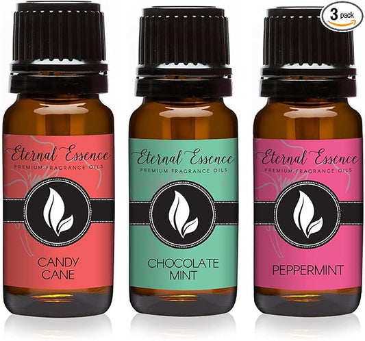 Eternal Essence Oils - Trio (3) - Candy Cane, Peppermint & Chocolate Mint - Premium Fragrance Oil - 10ML