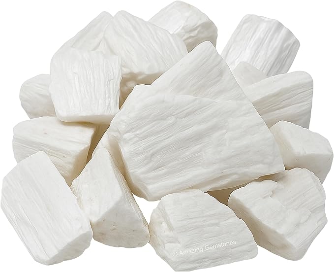 Amazing Gemstone 2 Pieces Scolecite Raw Crystals and Healing Stones, Natural Rocks for Tumbling and DIY Raw Stones and Crystals