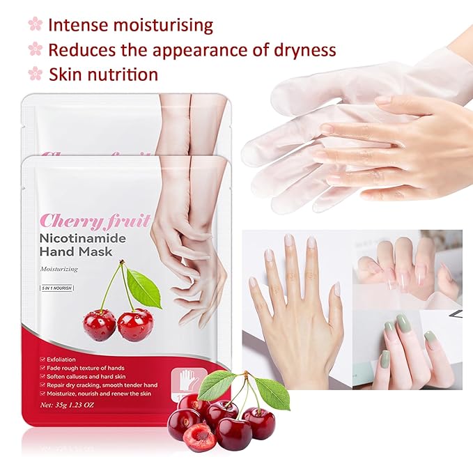 Hand Masks Moisturizing Gloves,6 Pairs Hydrating Hand Peel Masks Gift Set for Dry Cracked Hands Care,Long-lasting and Non-greasy Hand Moisturizer Gloves for Women B