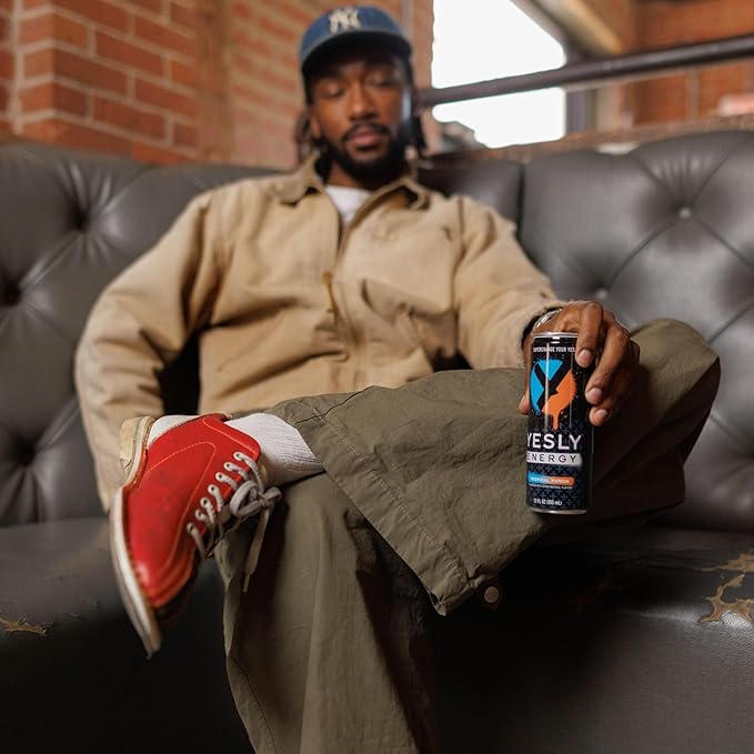 Yesly Energy Drink, Tropical Punch, Naturally Flavored Sparkling Energy Drink With Electrolytes, Magnesium, Potassium, Vitamin C, B6 & B12, Natural Caffeine From Green Tea, 12 Fl Oz Cans, 12 Pack