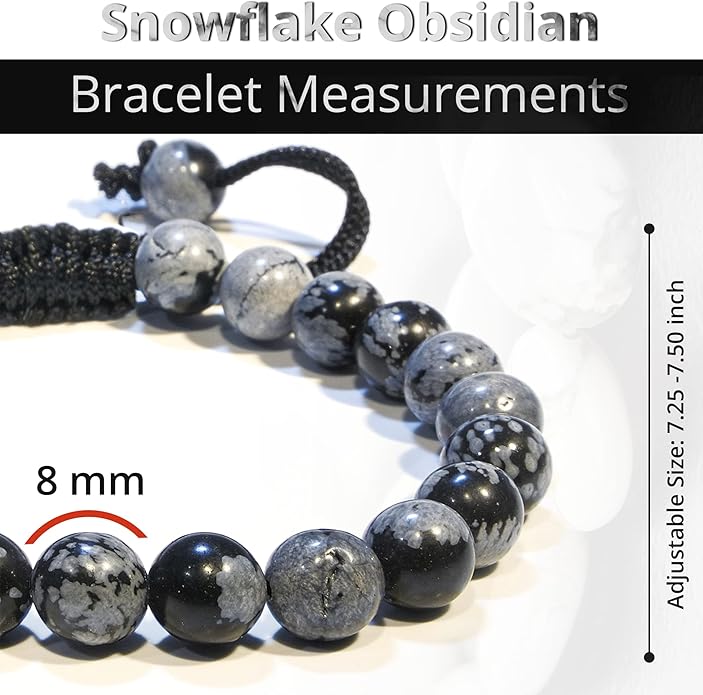 Energy Protection Crystal Handmade Adjustable Bead Bracelet Perfect for Men, Women’s Gift - Gemstone Healing Stretch Bracelet Pulsera Para Hombre Mujer Stocking Stuffer