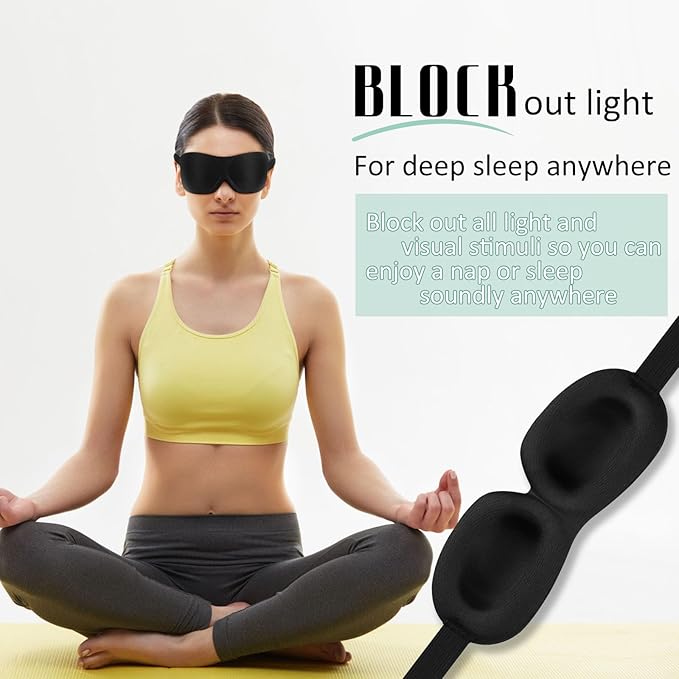8 Pcs Sleep Eye Mask 3D Contoured Eye Mask Blackout Eye Covers for Sleeping with Adjustable Strap Block Out Light Night Blindfolds Soft Comfy Eye Shade for Women Men(Medium,Fresh Colors)