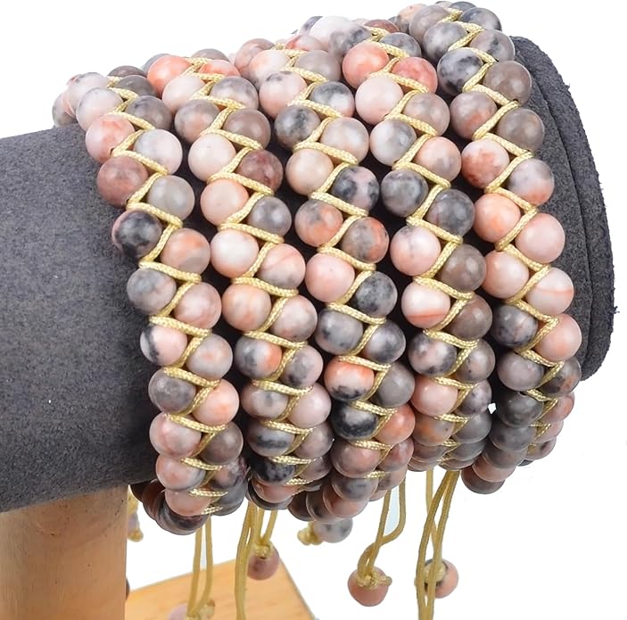 MASSIVE BEADS Double Layer Natural Chakra Healing Power Crystals Macrame Bracelet Yoga Stone Beads Gemstone Meditation Relax Anxiety Bangle for Unisex Women Men