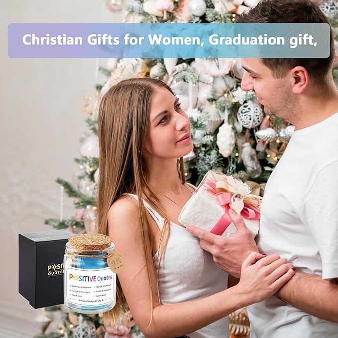 Positive Jar with 90 Positive Quotes Graduation Gifts for Dad Father Teacher Christmas Self Care Anxiety Stress Relief Unique Health Wellness Gifts for Women Man