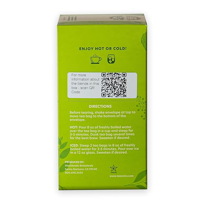 Worldwide Botanicals Herbal Tea Sampler, 5 Teas Variety Pack- Lemon Balm, Lemon Ginger Ashwagandha, Hibiscus Citrus Zest, Sweet Cinnamon Spice & Rooibos Masala Chai – 25 Teabags