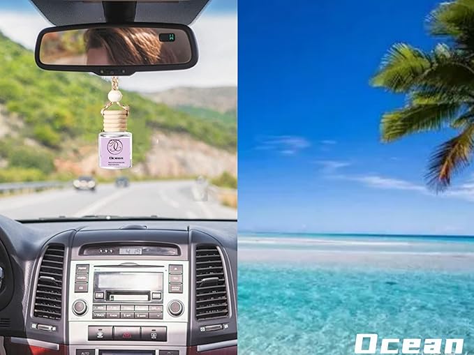 2Pack Ocean Essential Oil Scented Automotive Air Freshener Set, Car Accessories Decoration Hanging Scented Car Diffuser for Men Women